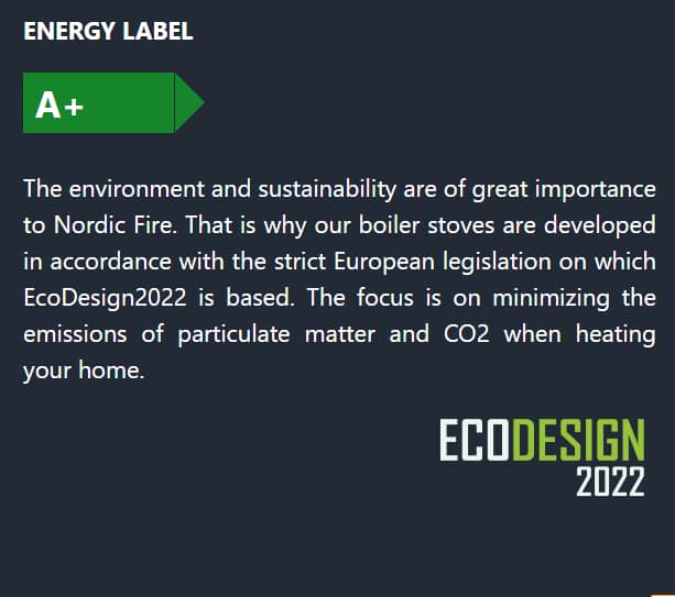 Vesikiertoinen puutakka.Premium